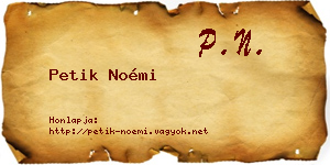 Petik Noémi névjegykártya